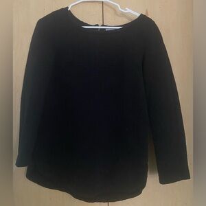 Black Textured Long Sleeve Top